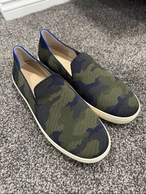Rothy's Women's Camo Knit Slip-On Loafers - Olive & Navy